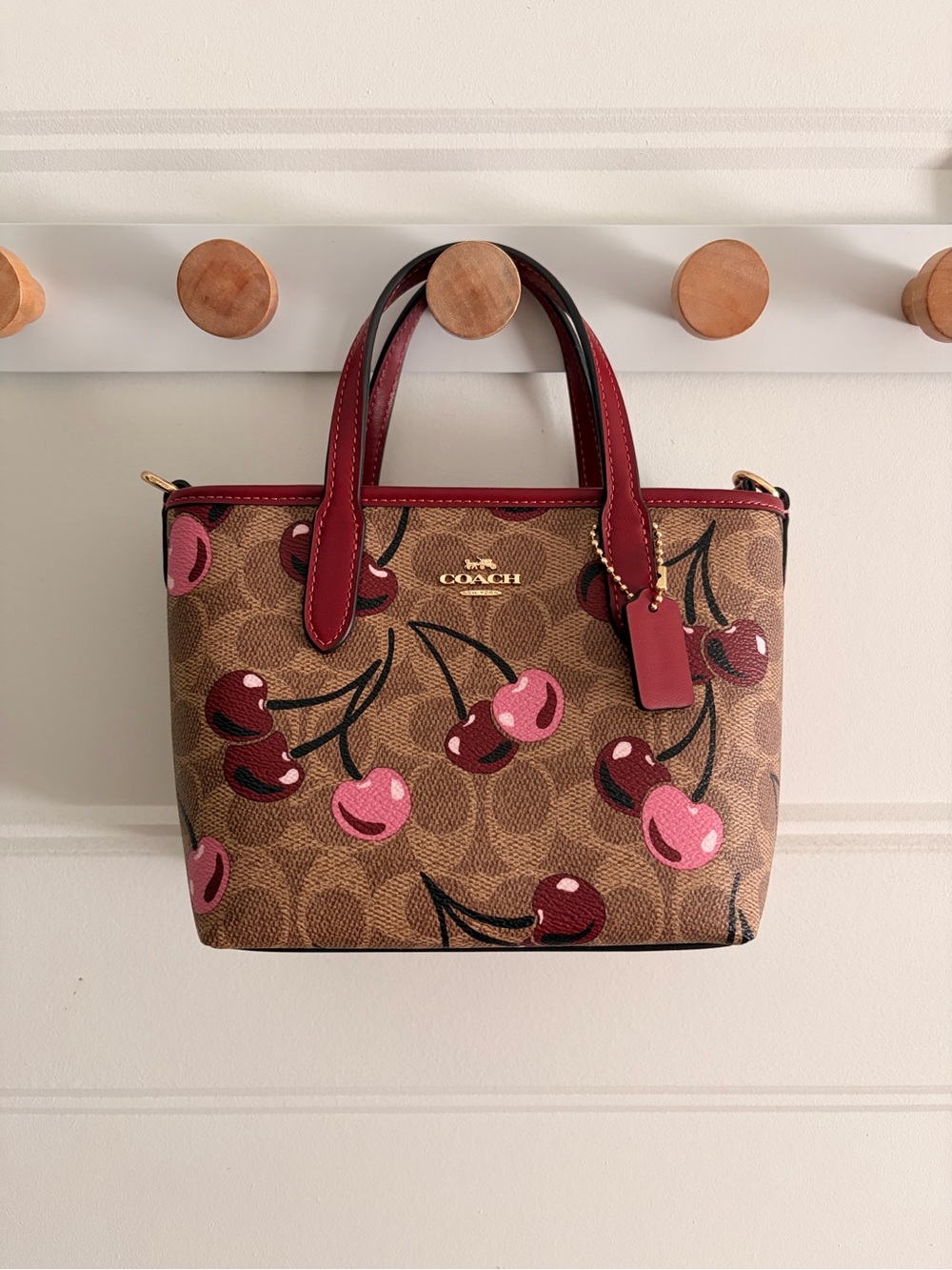 Coach Mini City Tote Cherry Print